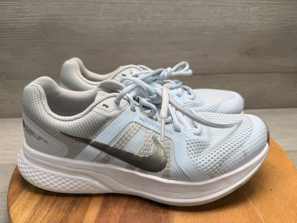 Nike Run Swift 2 Half Blue Metallic Pewter Grey Running Shoes Womens Size 8